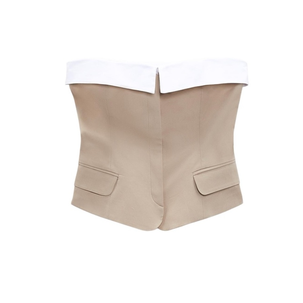Zara mixed gabardine top, size S - Picture 3 of 5